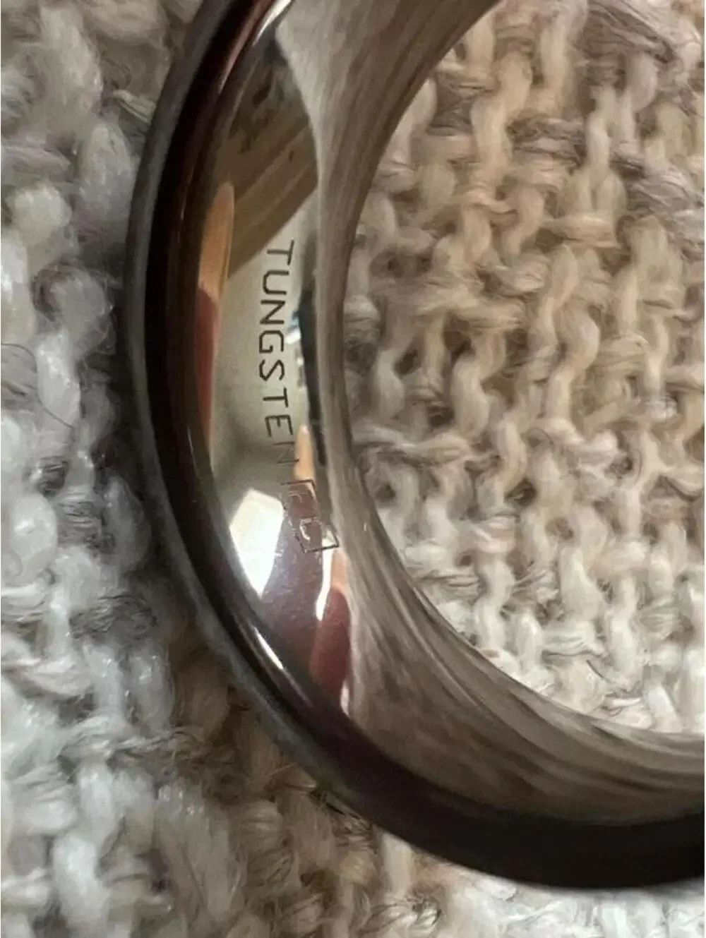Men's Silver and Grey Tungsten Carbide Ring